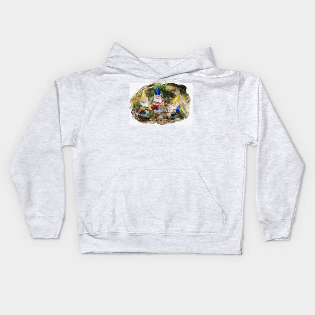 Woodland Gnomes 5 Kids Hoodie by Robert Alsop